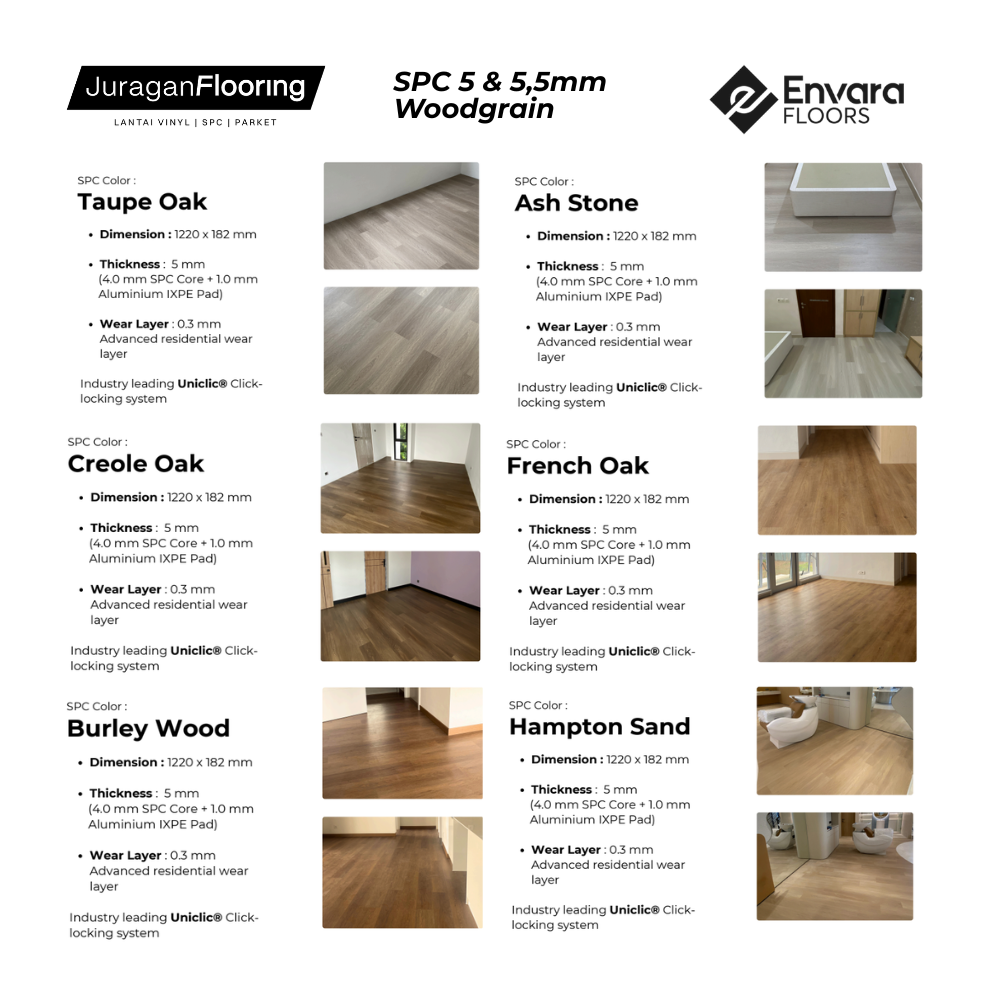 Envara Floors Collection Lite SPC 5mm