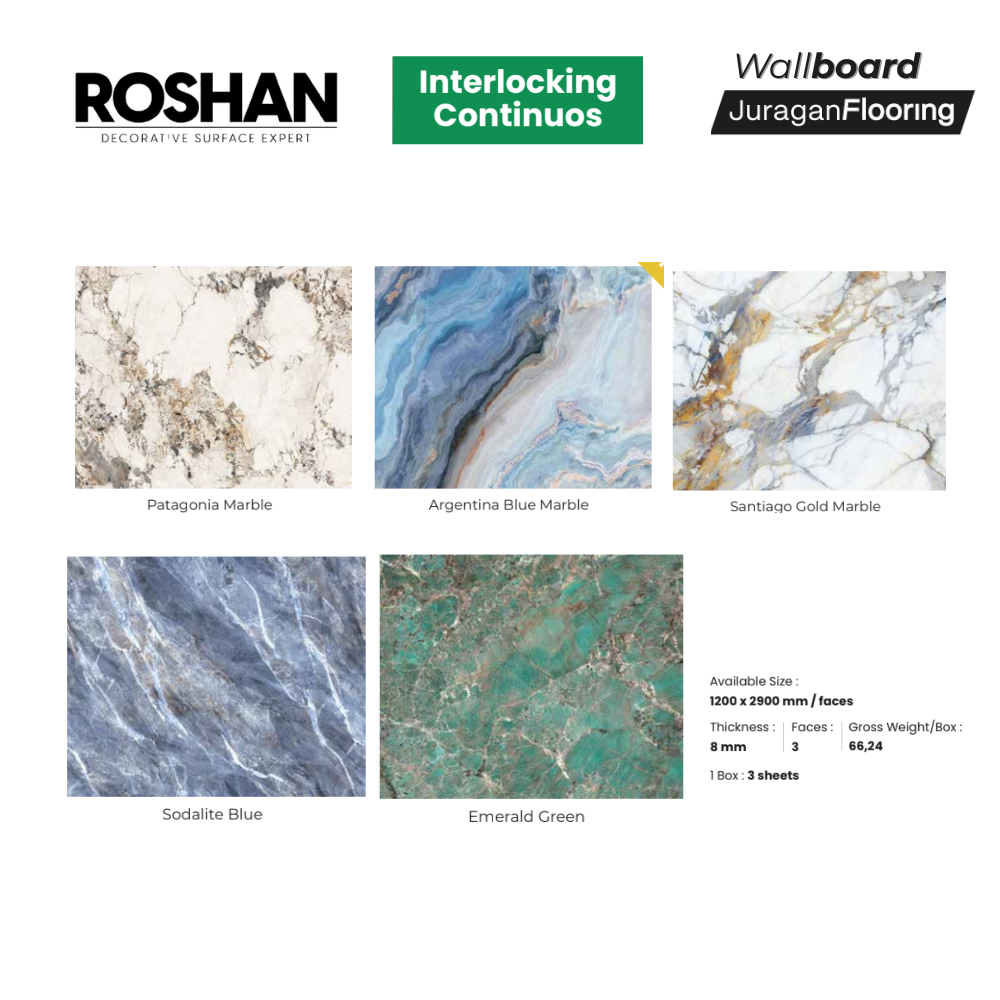 ROSHAN WALLBOARD BAMBOO CHARCOAL INTERLOCKING CONTiNOUS